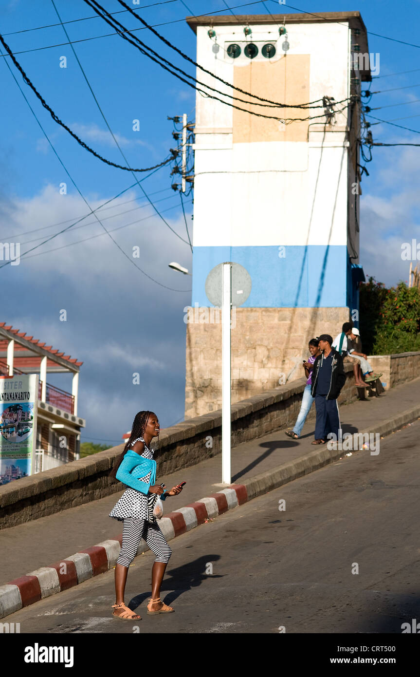 Street scene, Haute-Ville, Antananarivo, Madagascar Stock Photo