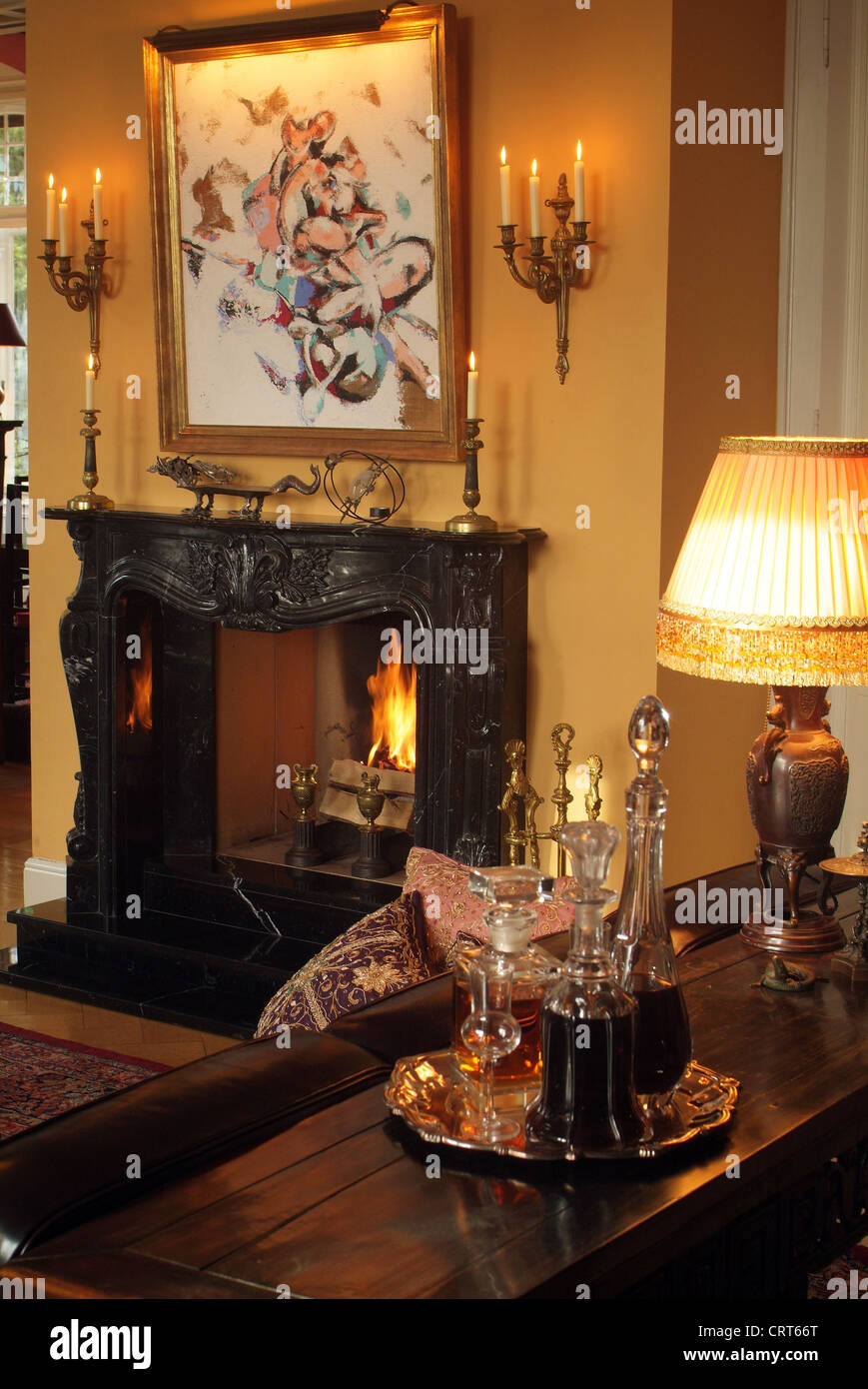 Romantic Fireplace Stock Photo 49089568 Alamy
