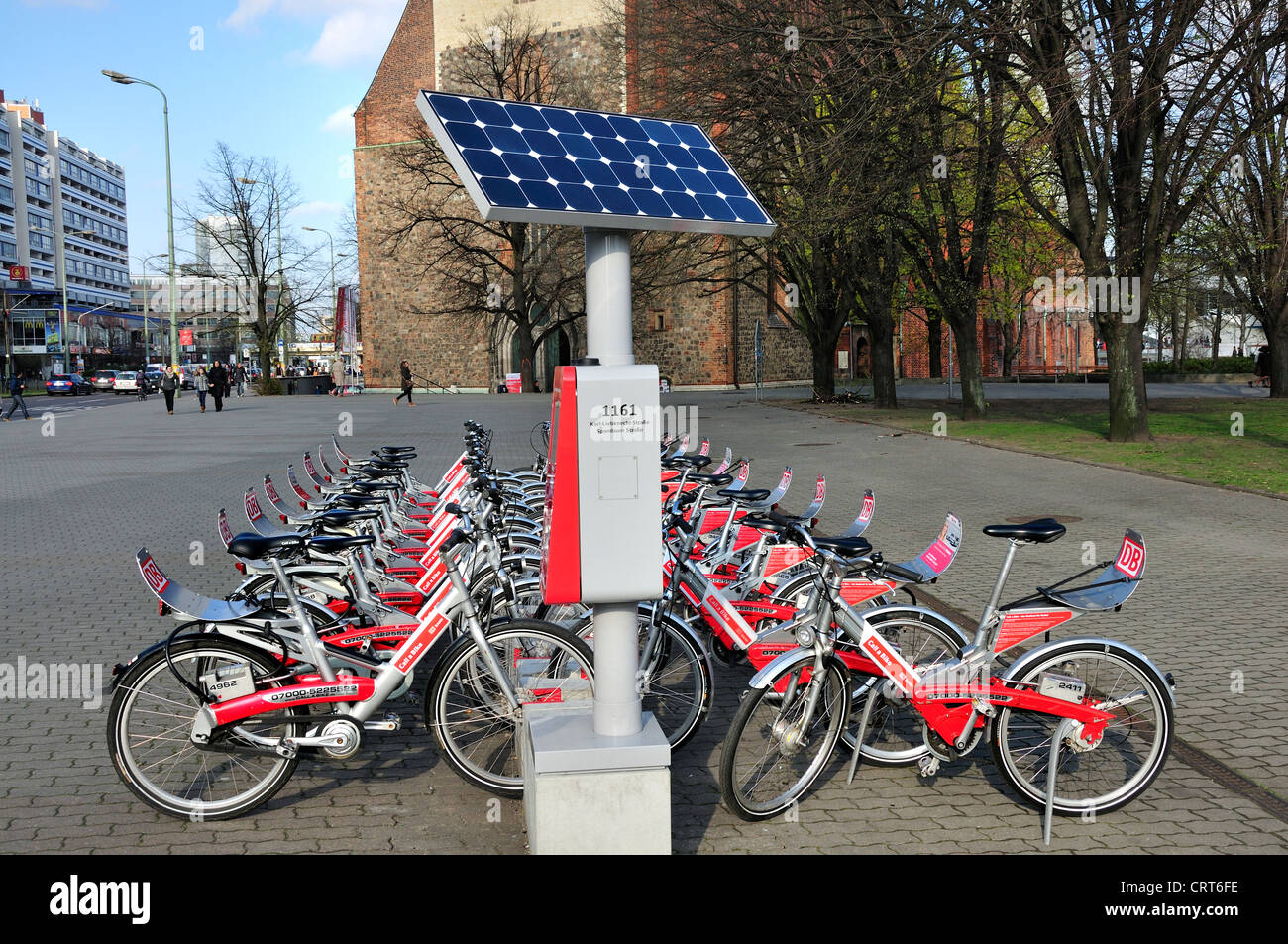 Berlin, Germany. 'Call a Bike' rental bicycles provided by Deutsche