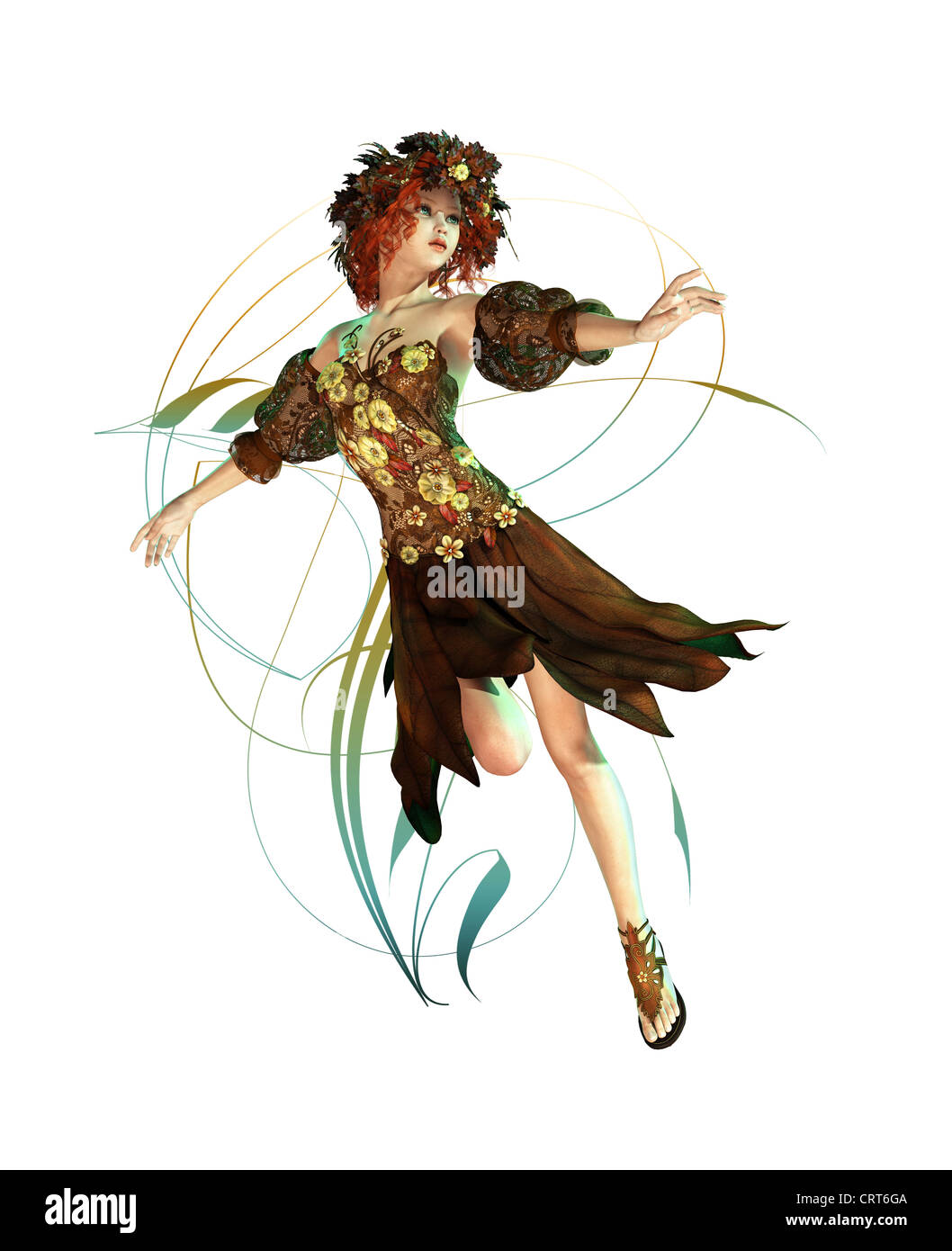 a fairylike girl that represented the Autumn Stock Photo
