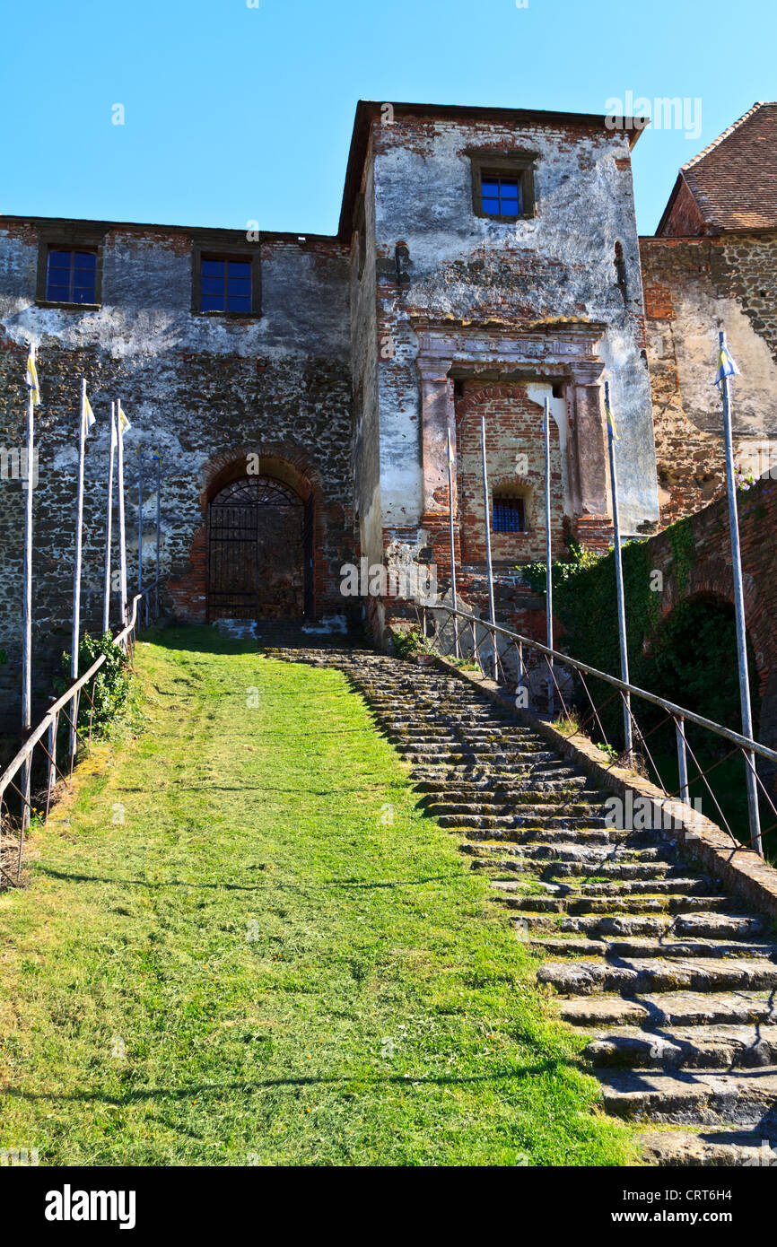 Path to an old part of former castle Guessing in Burgenland, Austria Stock Photo