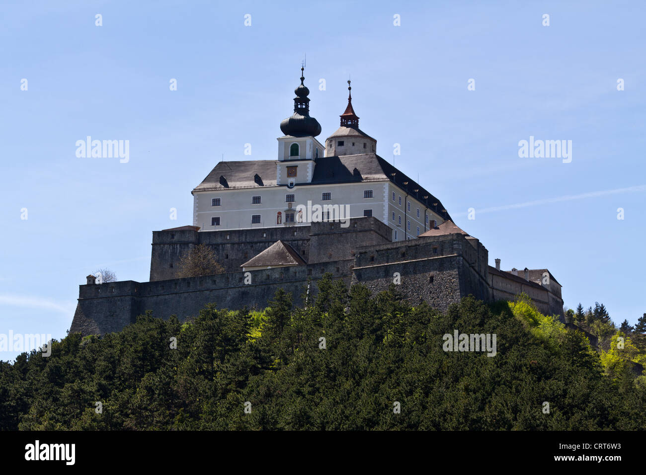 A view on castle Forchtenstein in Austria's Burgenland Stock Photo