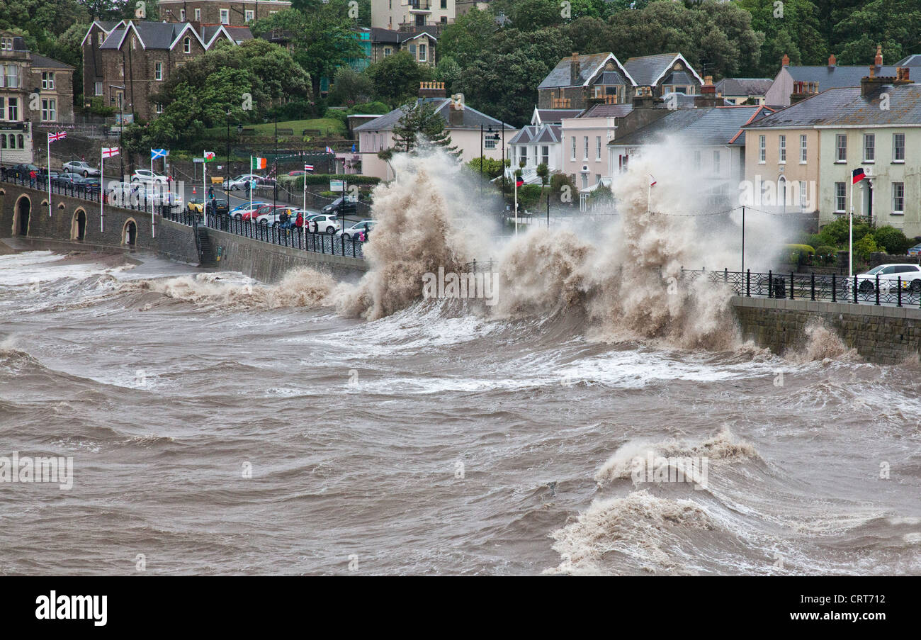High seas at Clevedon, North Somerset, England Stock Photo