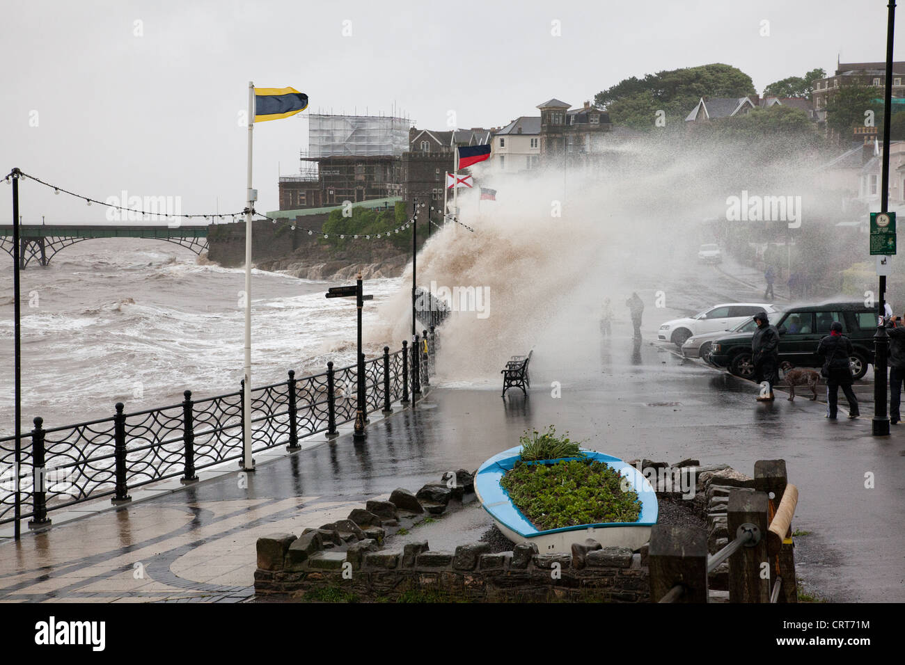 High seas at Clevedon, North Somerset, England Stock Photo