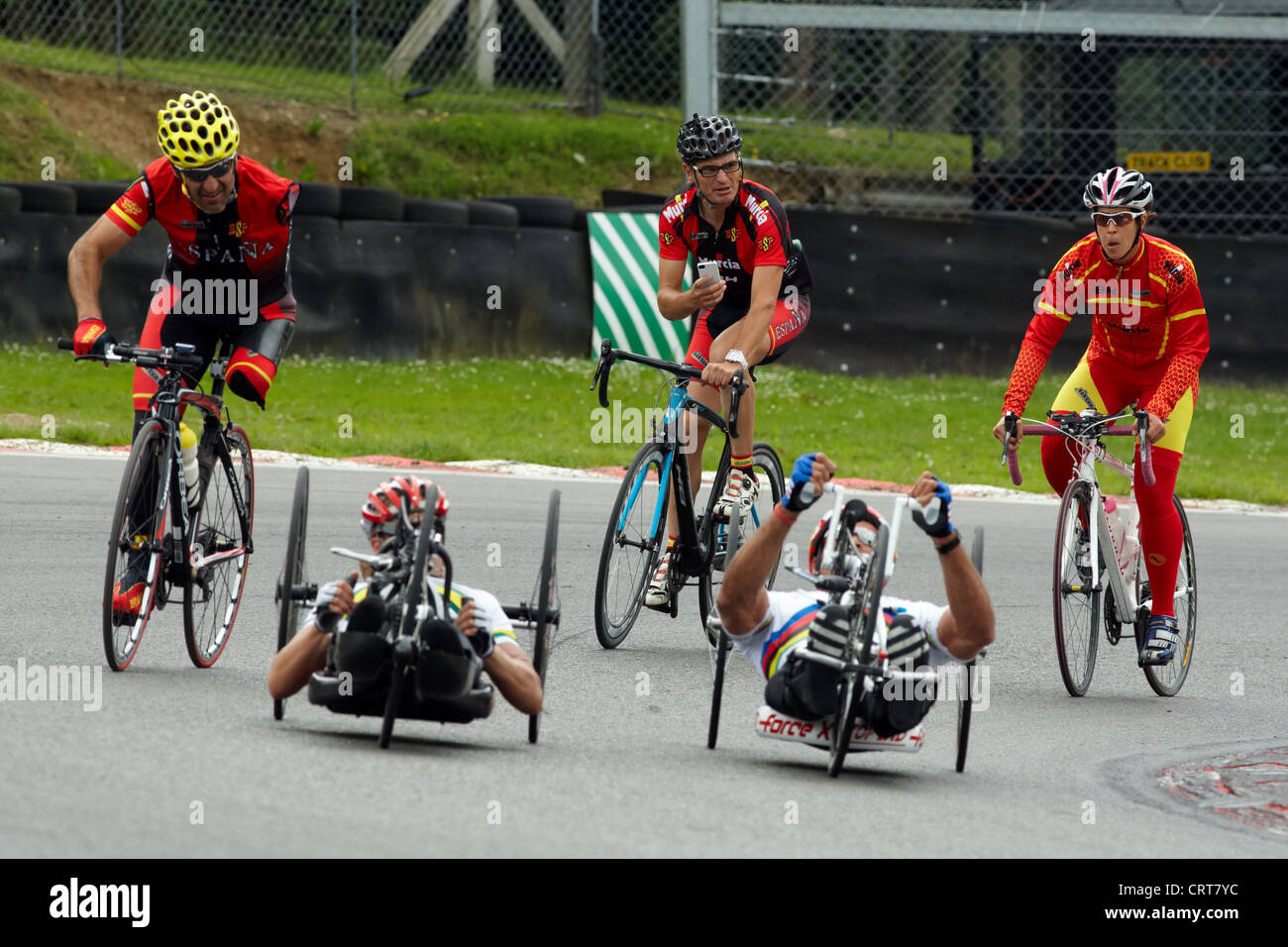 Paralymics London 2012. Pre games paracycling training day at Brands ...