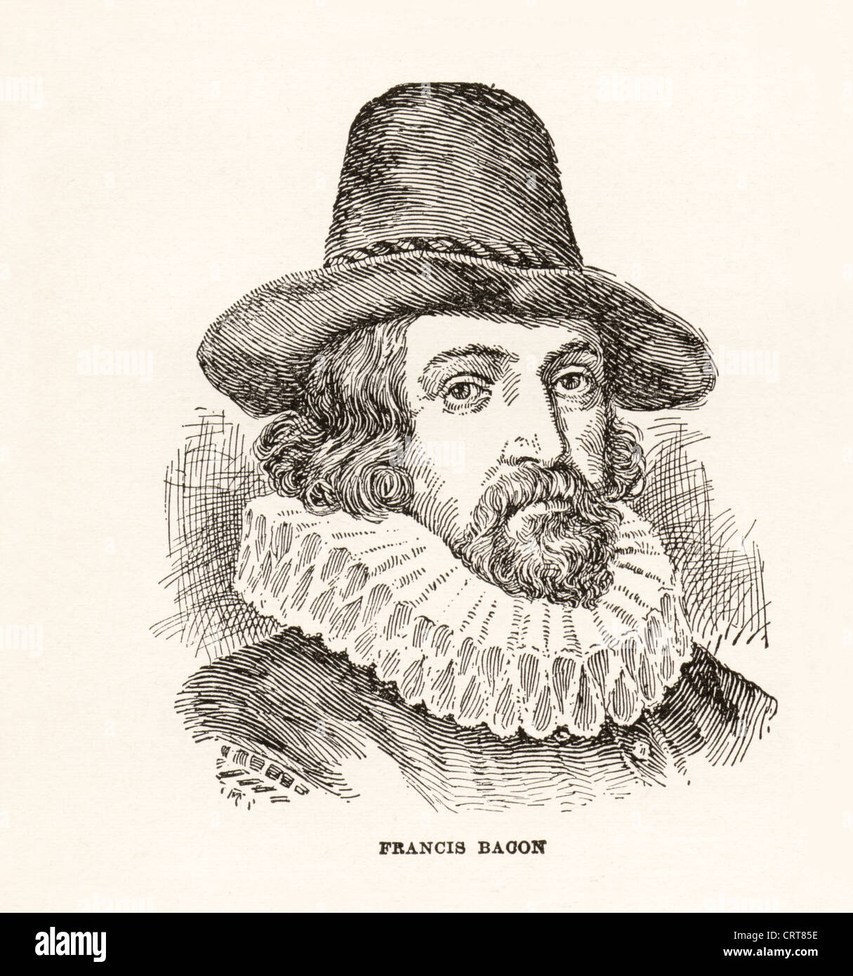 Vintage engraving of Francis Bacon, English philosopher, statesman, 1561-1625. Stock Photo