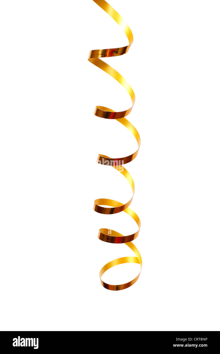 gold ribbon photo on the white background Stock Photo - Alamy