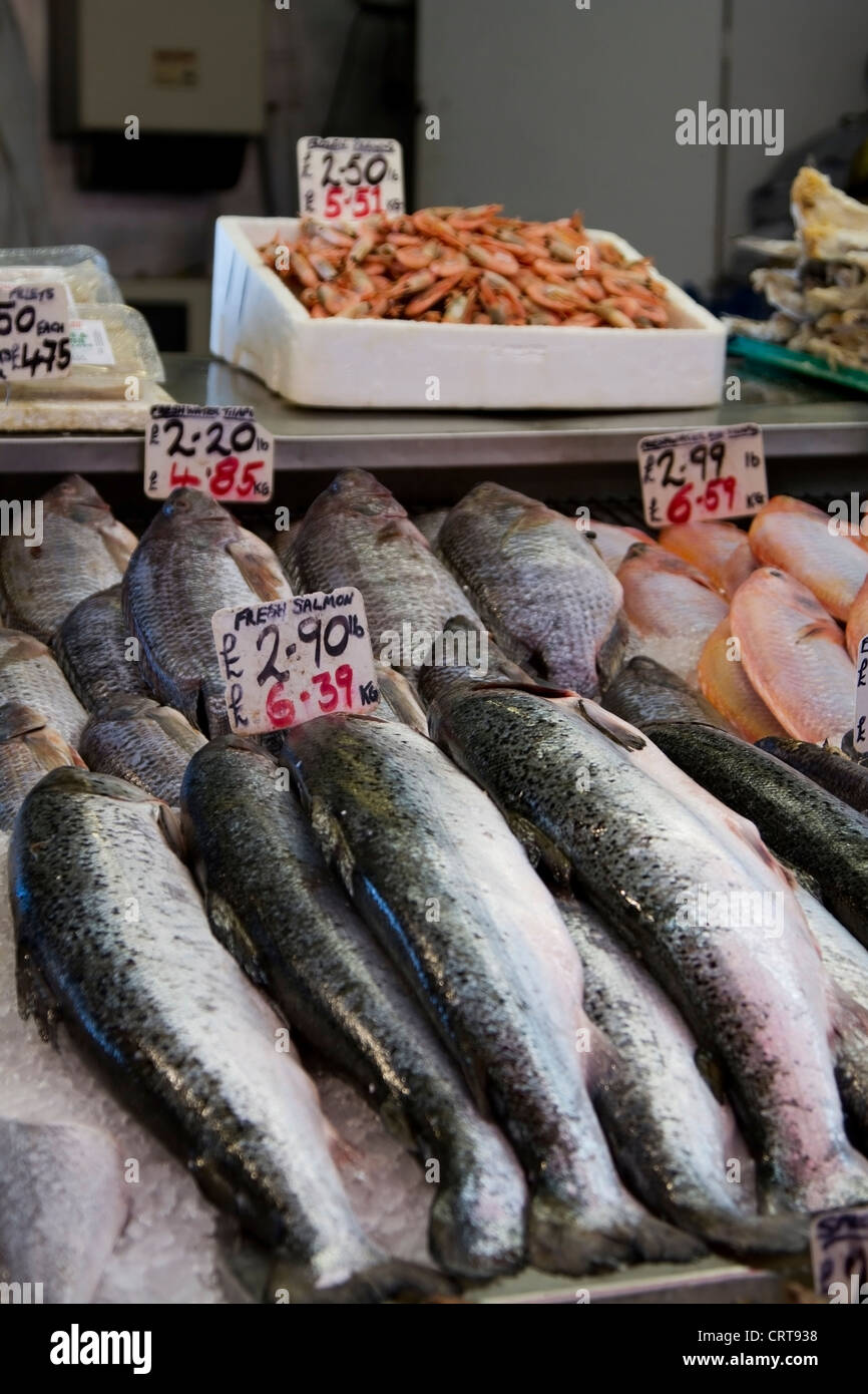 Fish counter at Brixton Village, Brixton Market Stock Photo Alamy