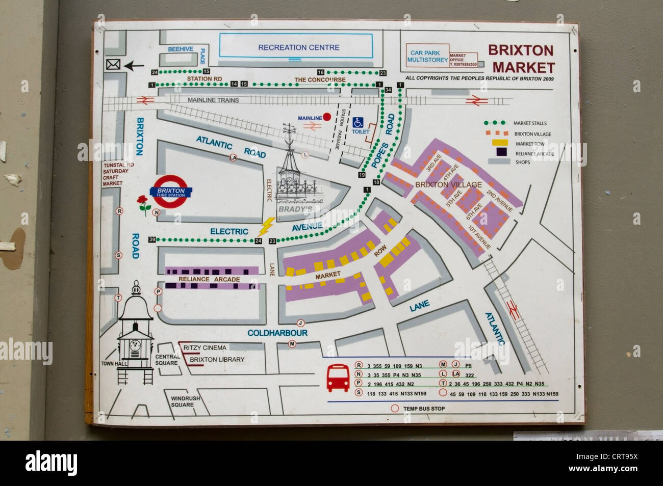 Map of Brixton Village, Brixton Market Stock Photo Alamy