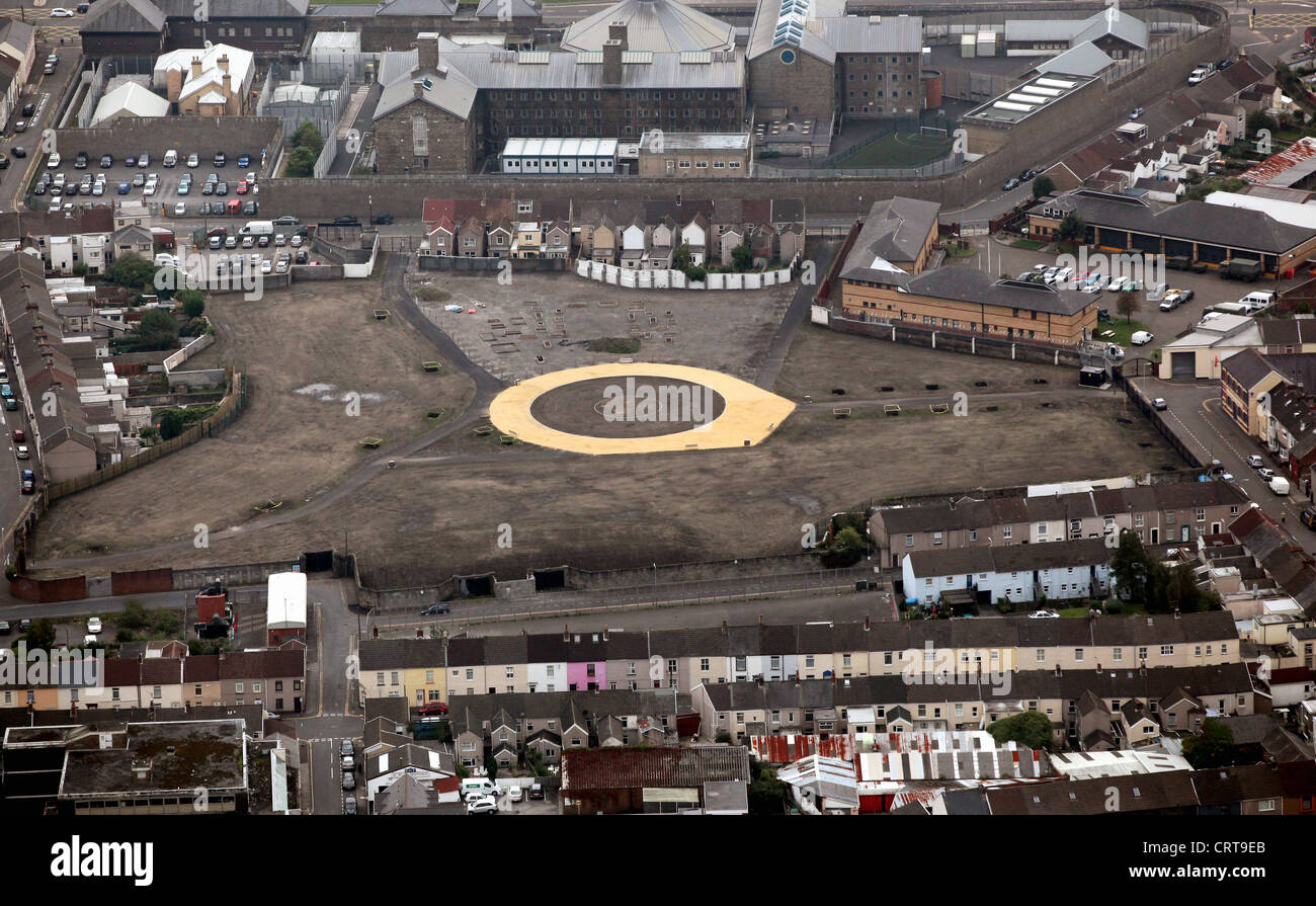 Aerial view of where the Vetch Field used to be in Swansea City centre, south Wales Stock Photo