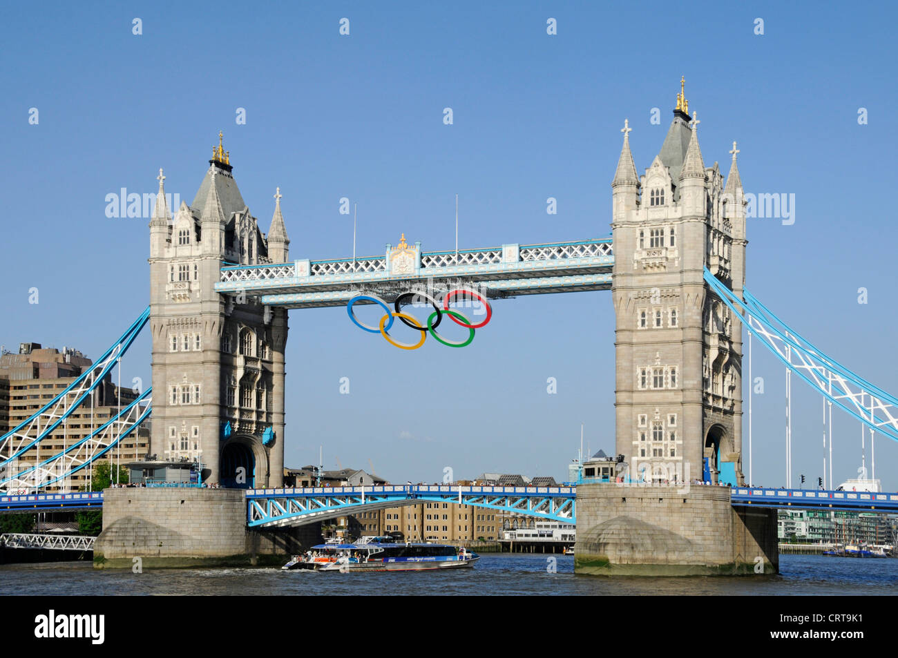 Sequence showing Olympic Rings folded away for bridge raising & slowly