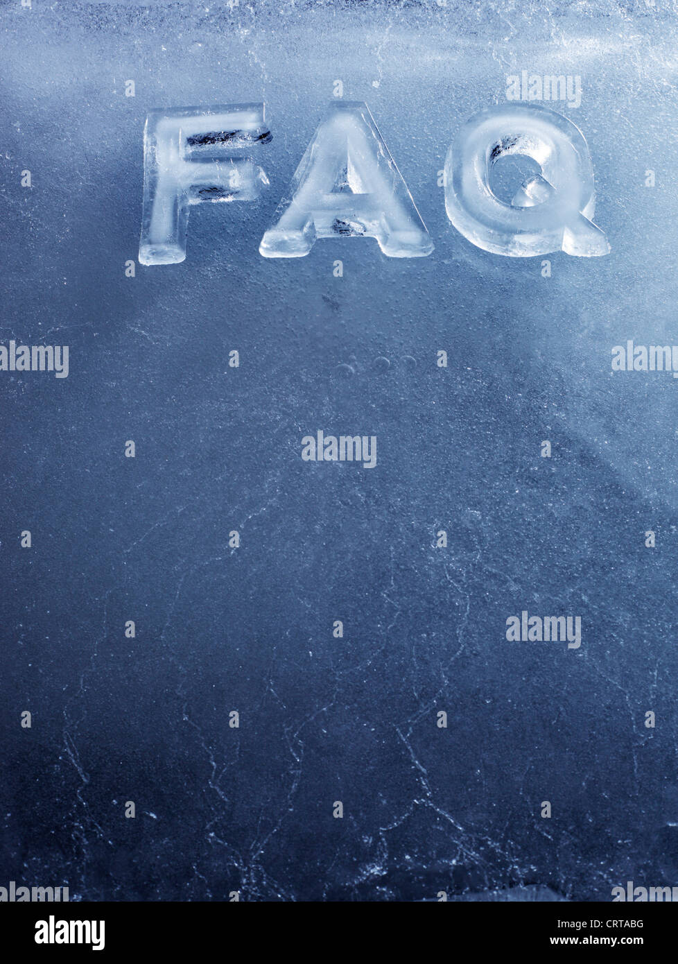 Acronym FAQ (Frequently Asked Questions) made with real ice letters