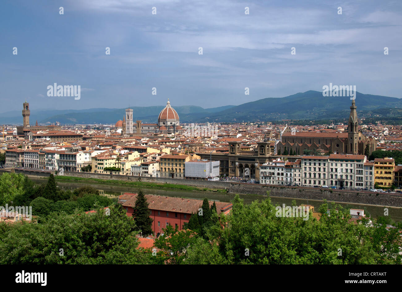 Panoramic view from Piazzale Michelangelo Florence Italy Stock Photo