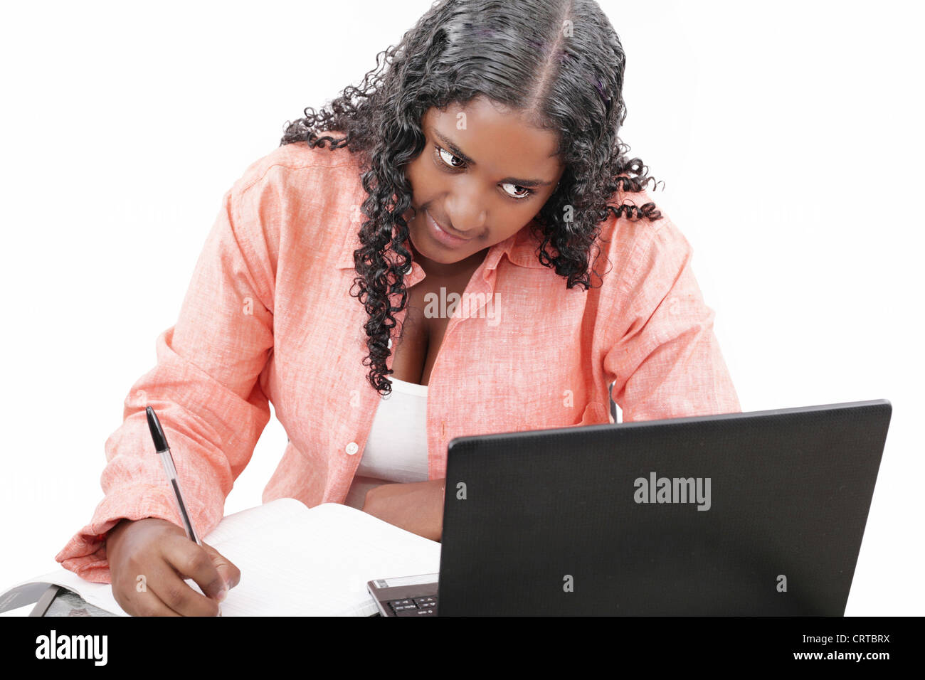 happy african college student studying Stock Photo - Alamy