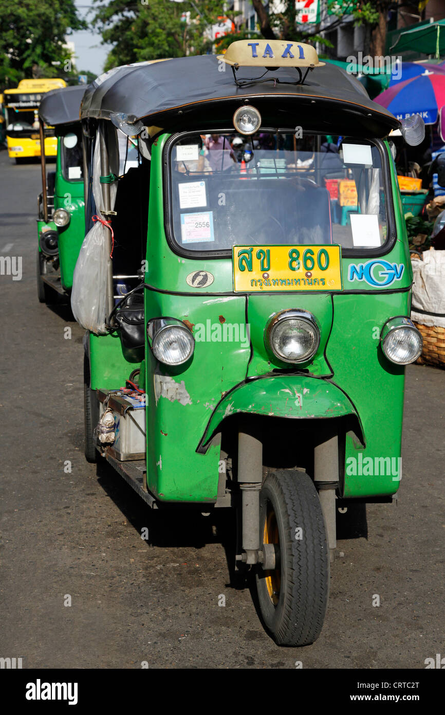 Tuk Tuk taxi transport in Bangkok, Thailand. Stock Photo