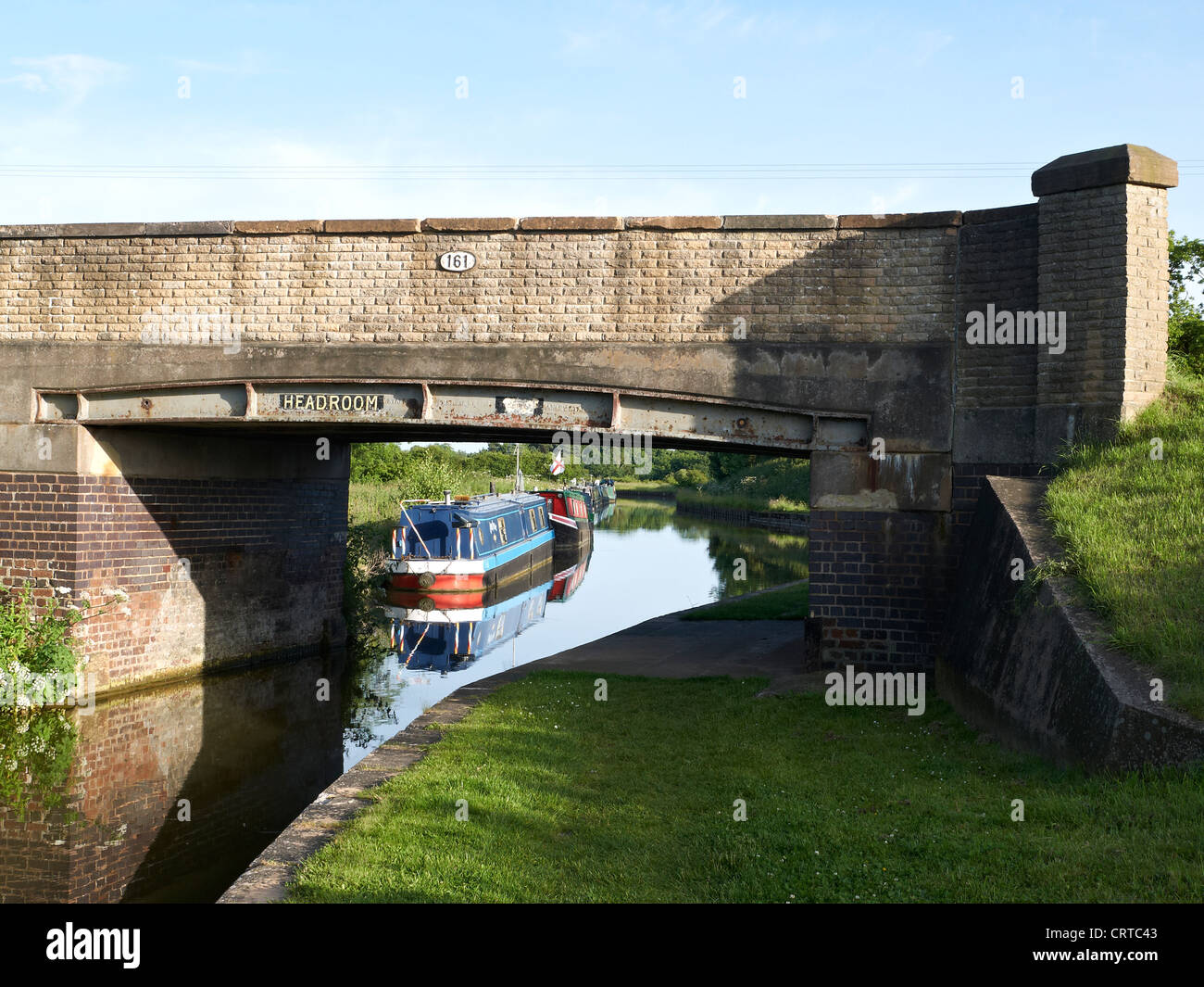 Narrowboats on the Trent & Mersey canal near Sandbach UK Stock Photo
