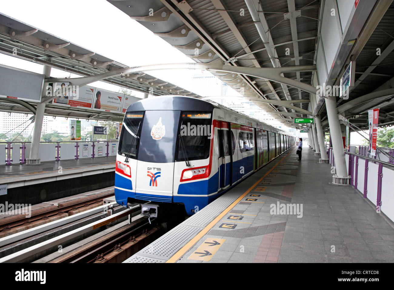 Metro sky train transport system station in Bangkok, Thailand. Stock Photo