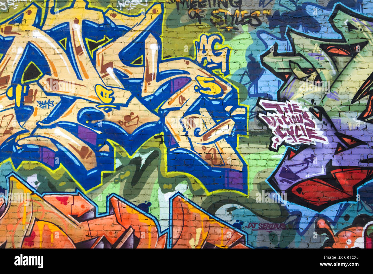 Graffiti in downtown Montreal, Quebec Stock Photo