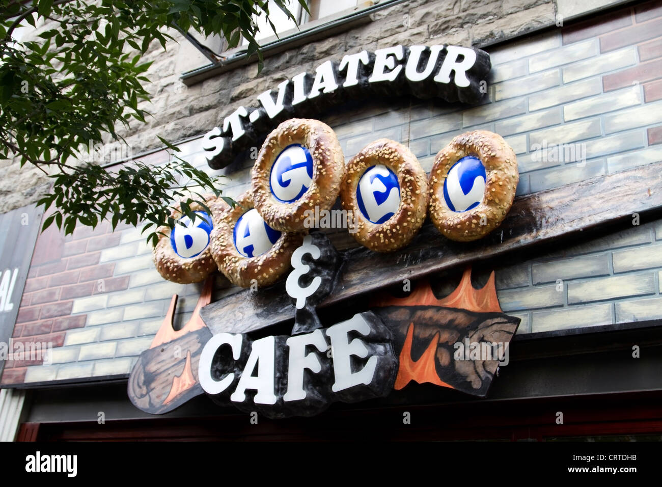 St Viatuer Bagel and Cafe in Mont. Royal East in Montreal, Quebec Stock Photo