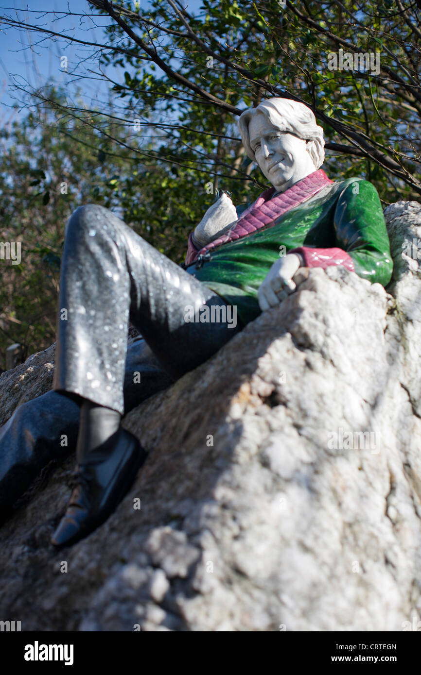 Statue of Oscar Wilde in Merrion Square Park, Dublin, Ireland Stock Photo