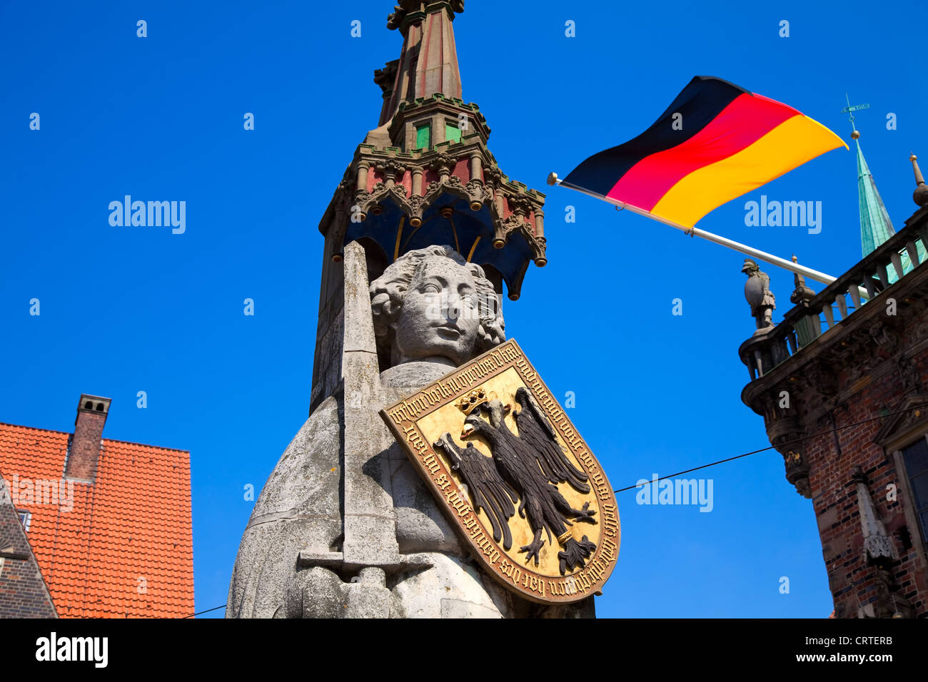 The Statue of Roland in the Free Hanseatic City of Bremen, Germany ...