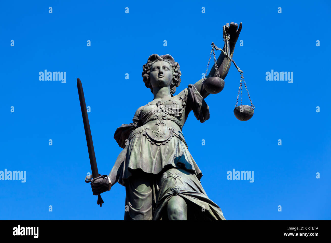 Statue of Lady Justice in Frankfurt, Germany. Stock Photo