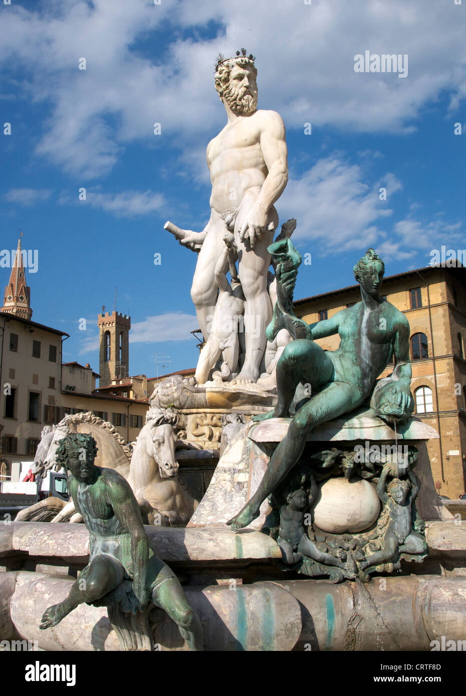 The Fountain of Neptune by Bartolomeo Ammannati Piazza della Signoria Florence Italy Stock Photo