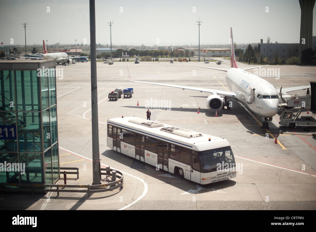 Viewpoint of Istanbul airport shot in an artistic composition. Stock Photo
