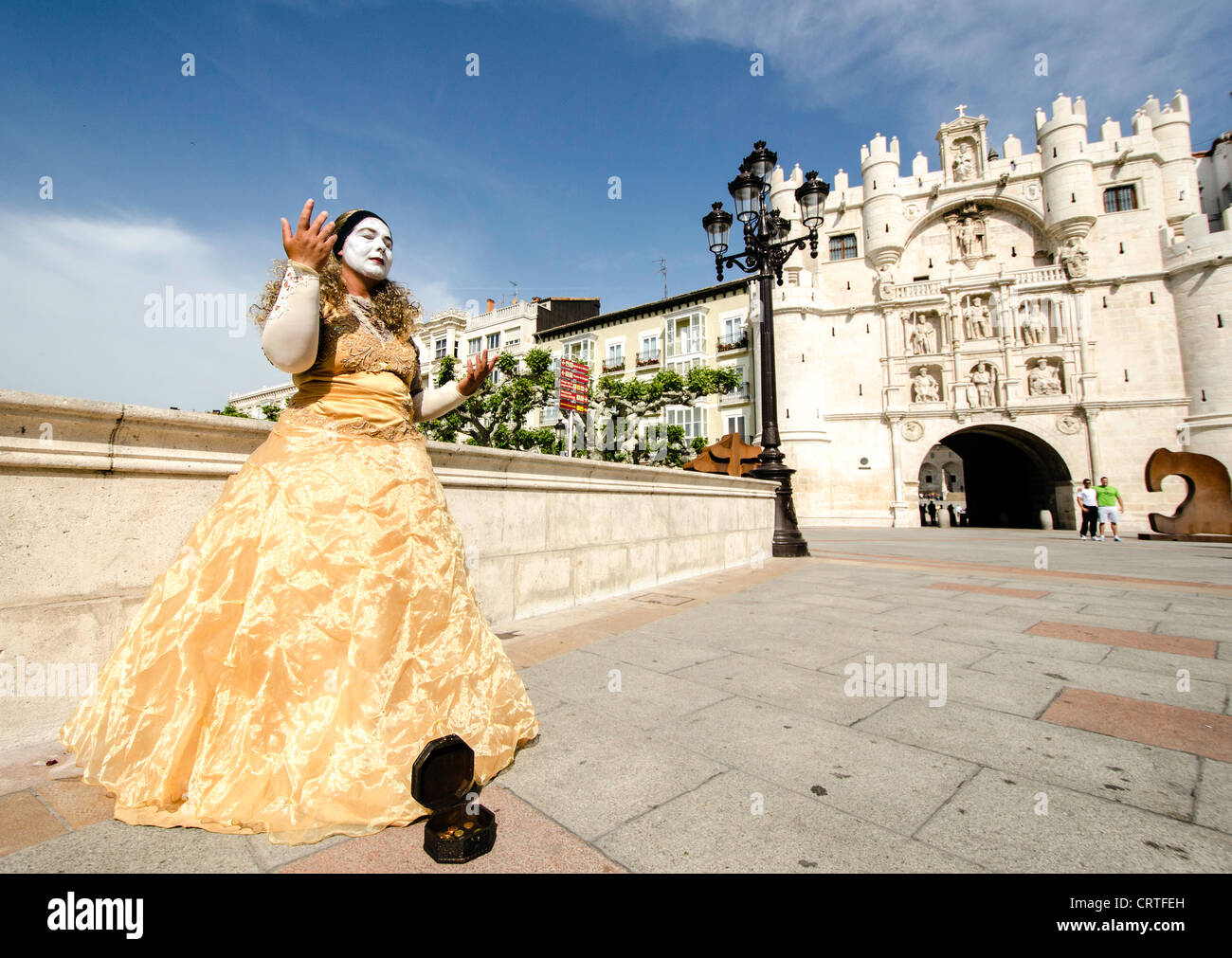 Street performer in Burgos North Spain Europe Stock Photo