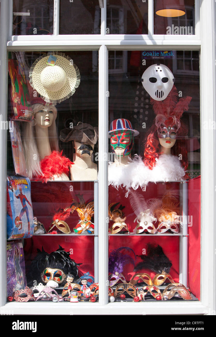 Costume shop window, London, England, UK Stock Photo