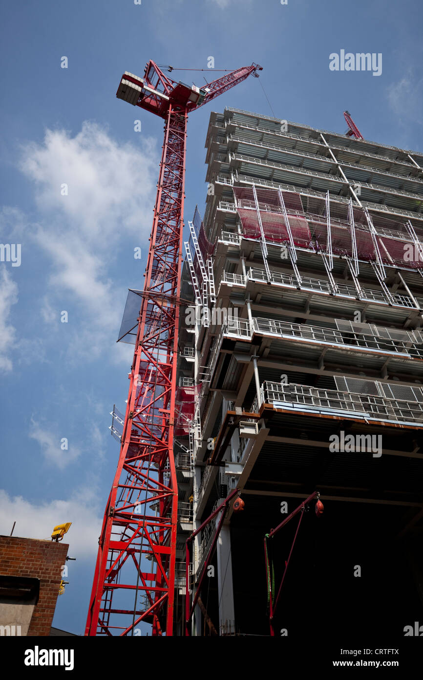 Tall crane at a construction site, London, England, UK Stock Photo