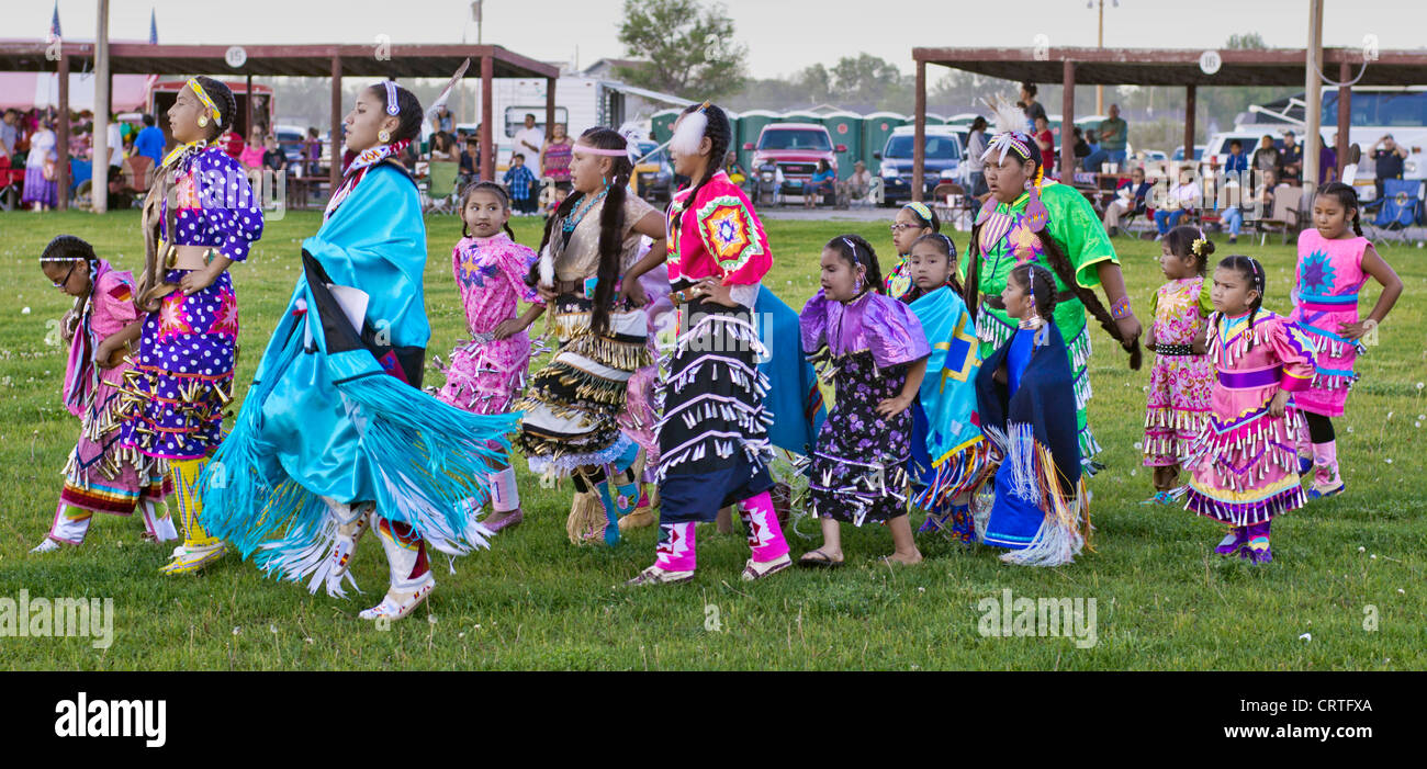 Fort Washakie, Wyoming - Participants in a powwow held during the Indian Days, an annual event held ion the Shoshone Reservation Stock Photo