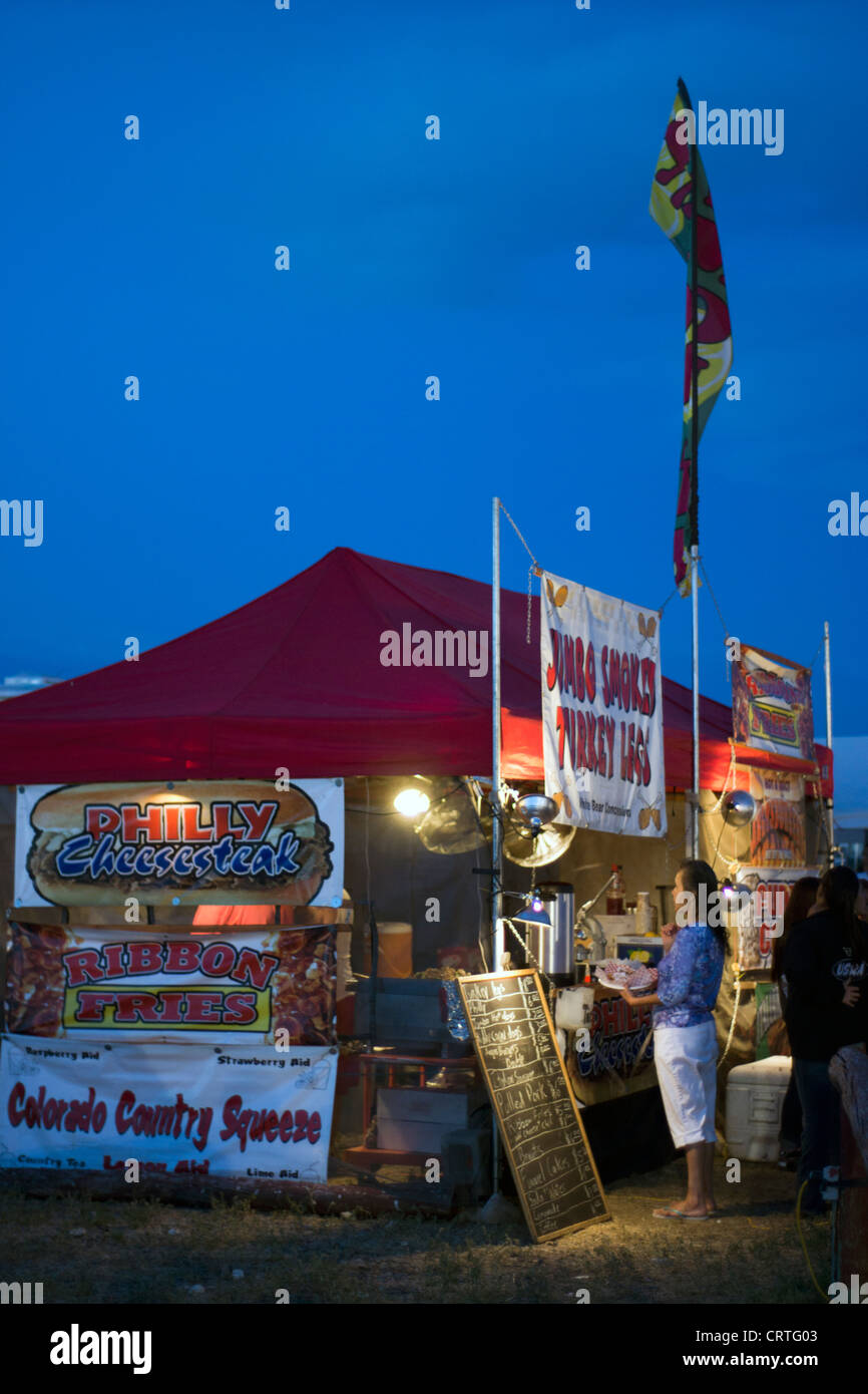 Fort Washakie, Wyoming - Food stand at the Indian Days, an annual event held on the Wind River Reservation,. Stock Photo