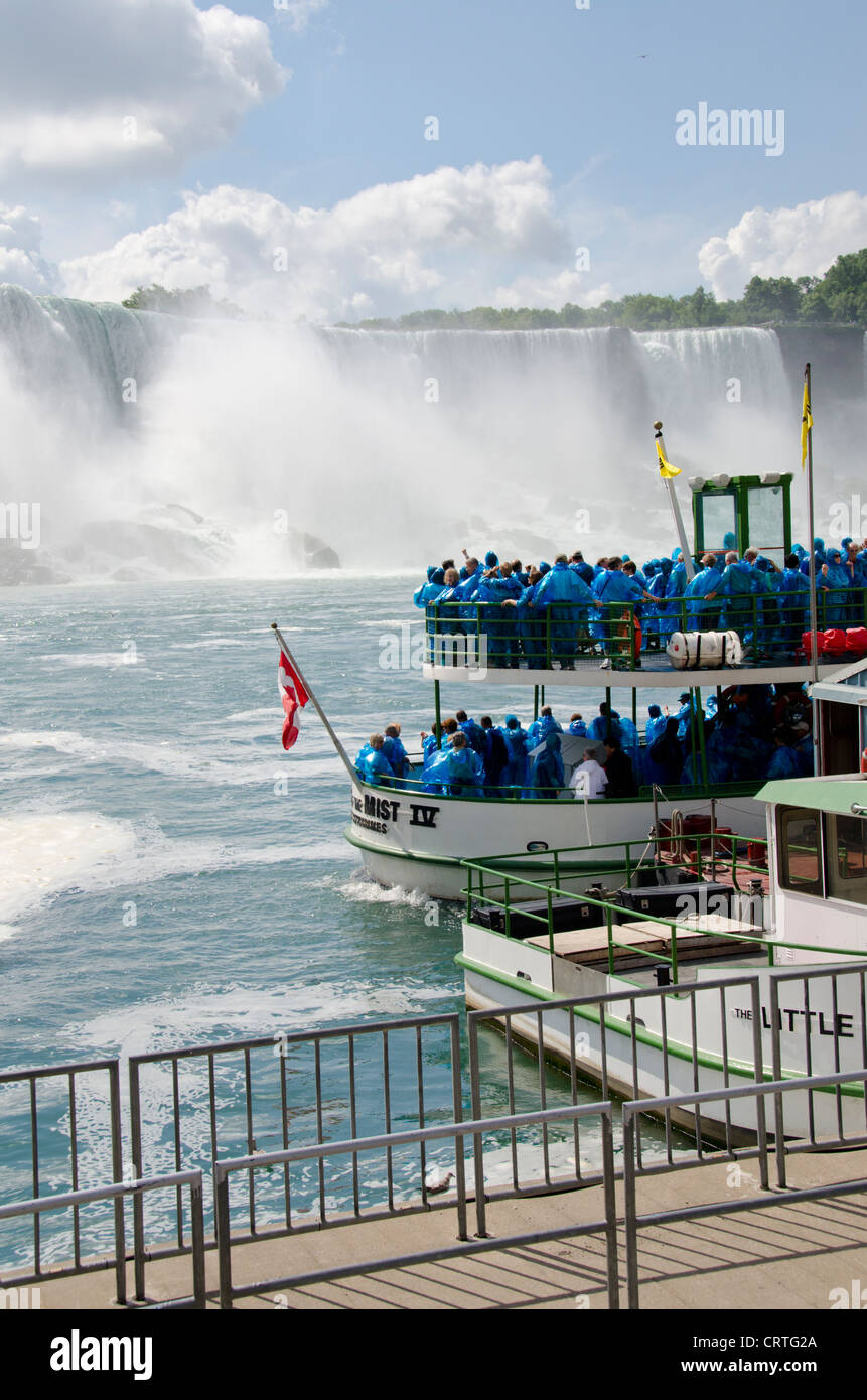 Canada, Ontario, Niagara Falls. Maid of the Mist sightseeing boat. Stock Photo