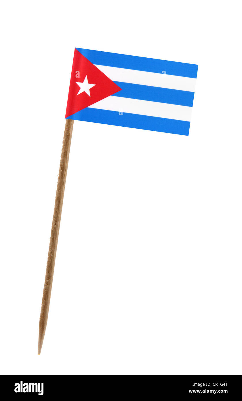 Tooth pick wit a small paper flag of Cuba Stock Photo
