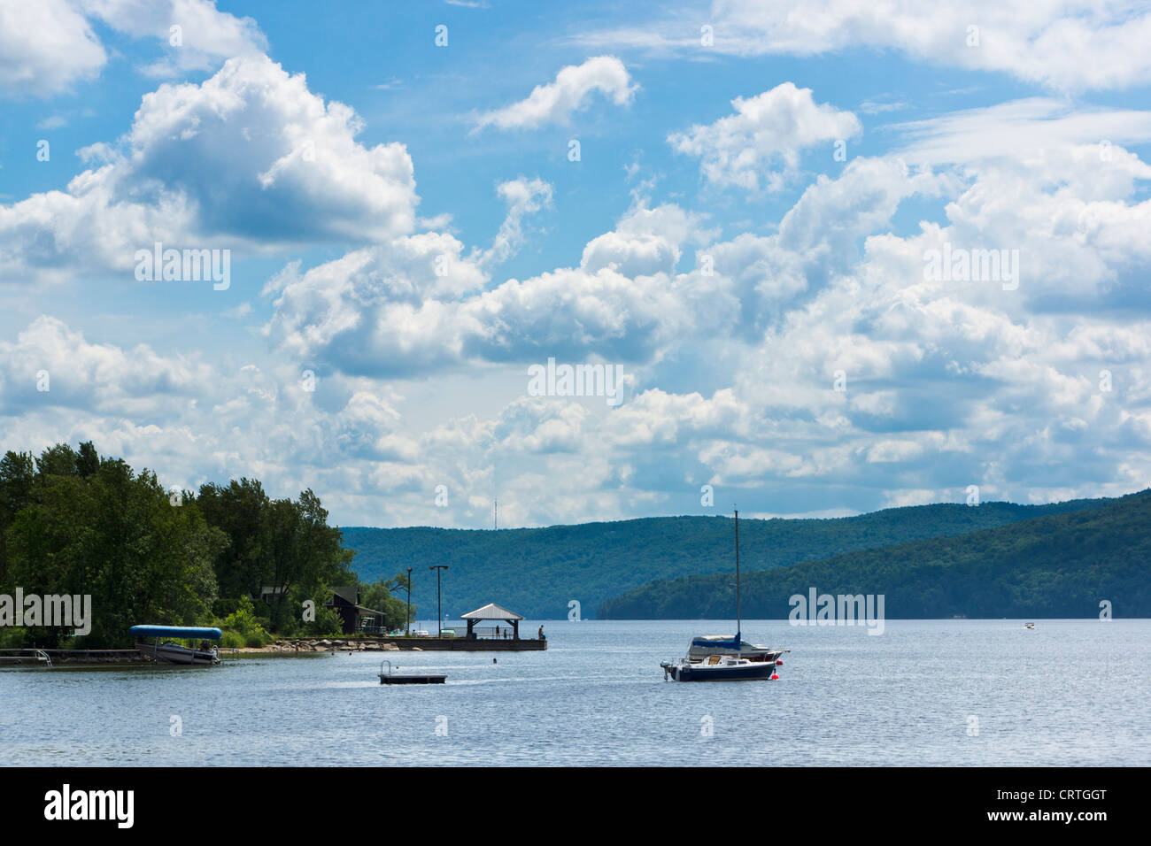Lake Massawippi, North Hatley, Eastern Townships, Quebec, Canada Stock