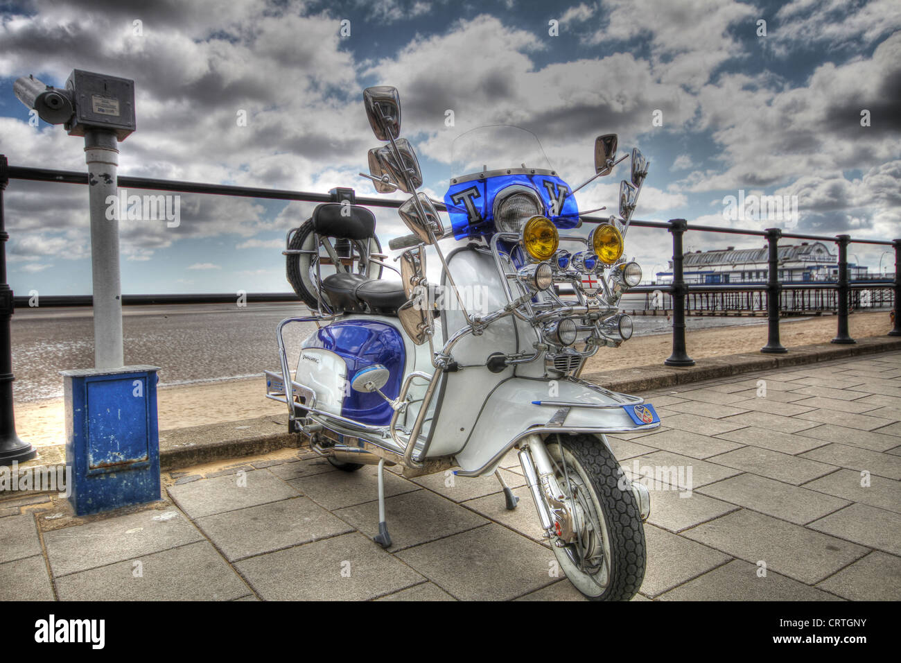 Mods & Scooter Culture at the Seaside  Lambretta, Vespa Mod Revival Stock Photo