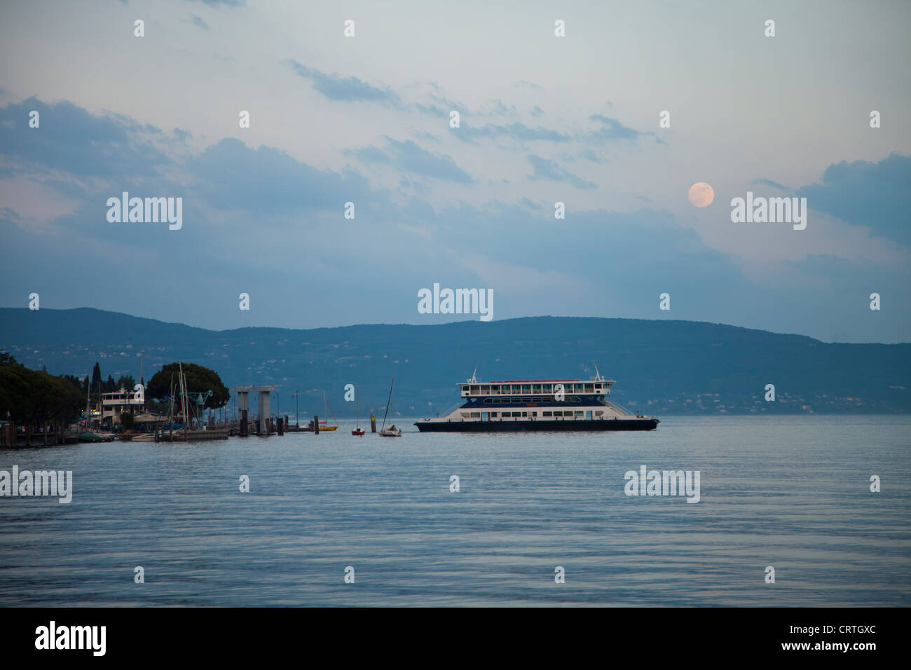The Last Ferry From Toscolano Maderno Stock Photo
