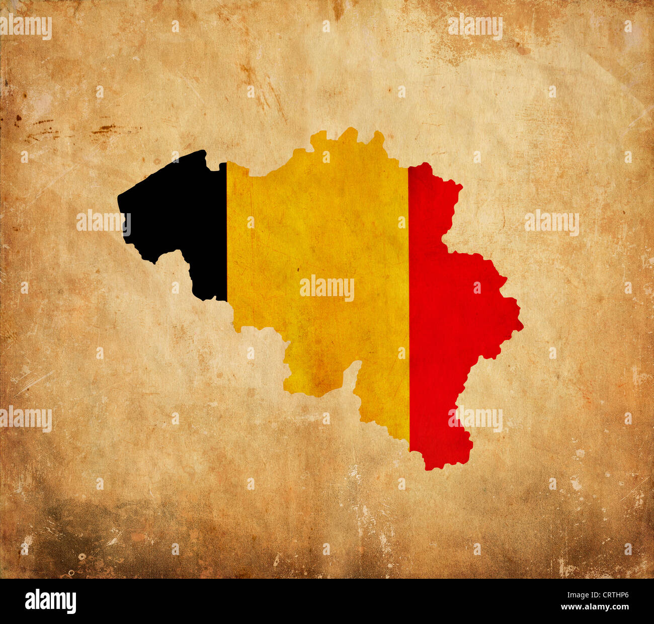 Vintage map of Belgium on grunge paper Stock Photo - Alamy