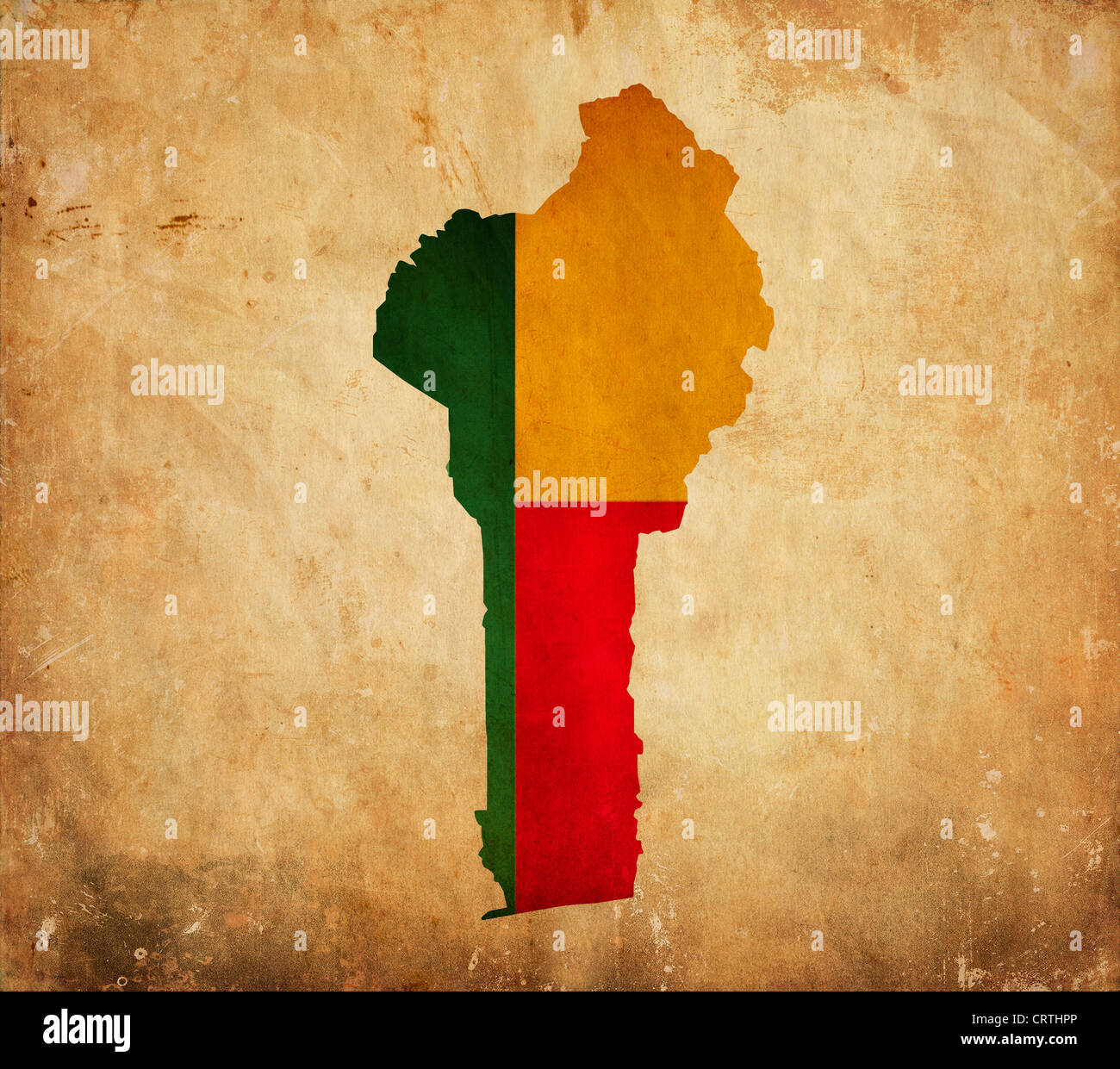 Vintage map of Benin on grunge paper Stock Photo