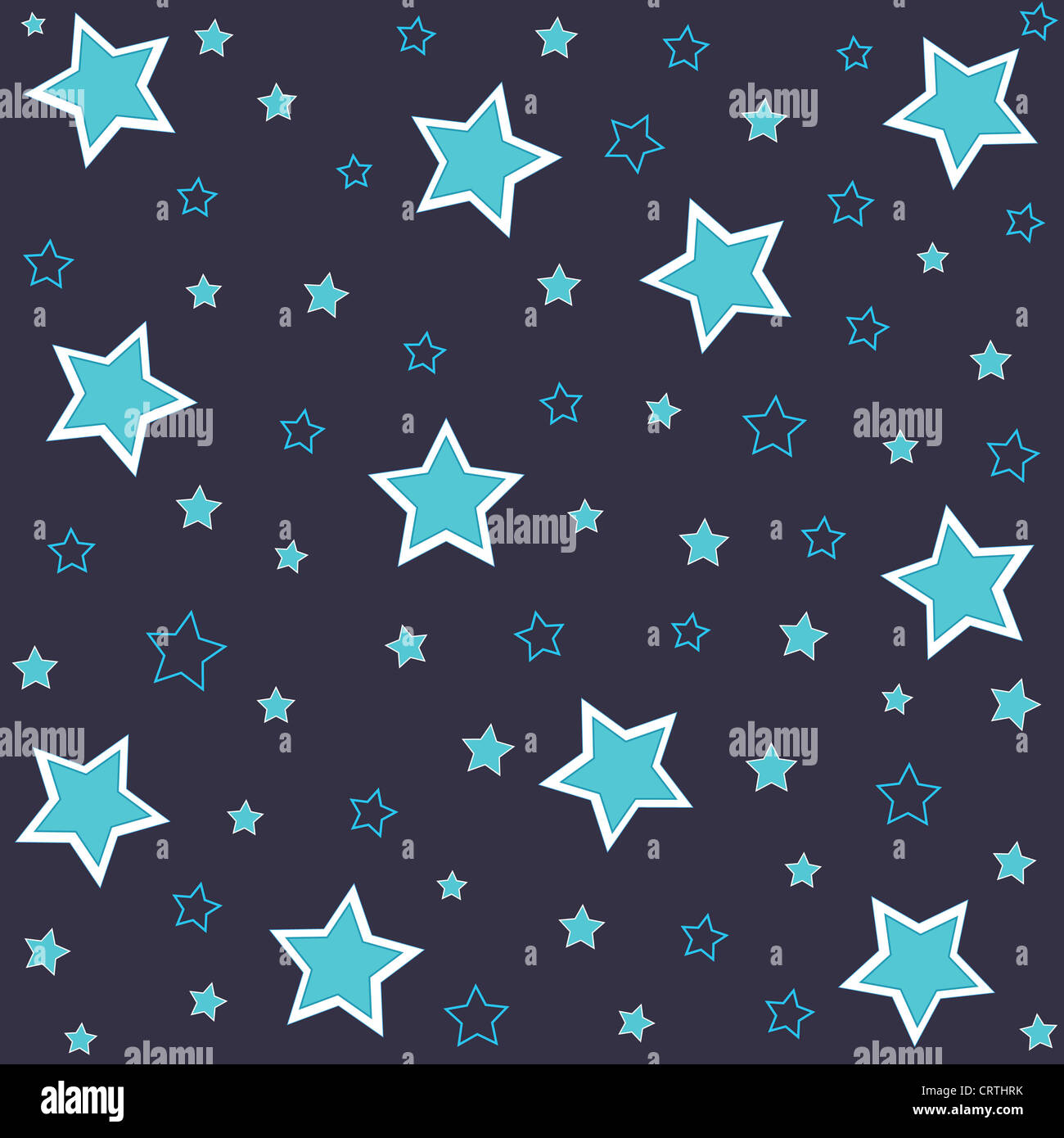 Seamless stars pattern in blue Stock Photo