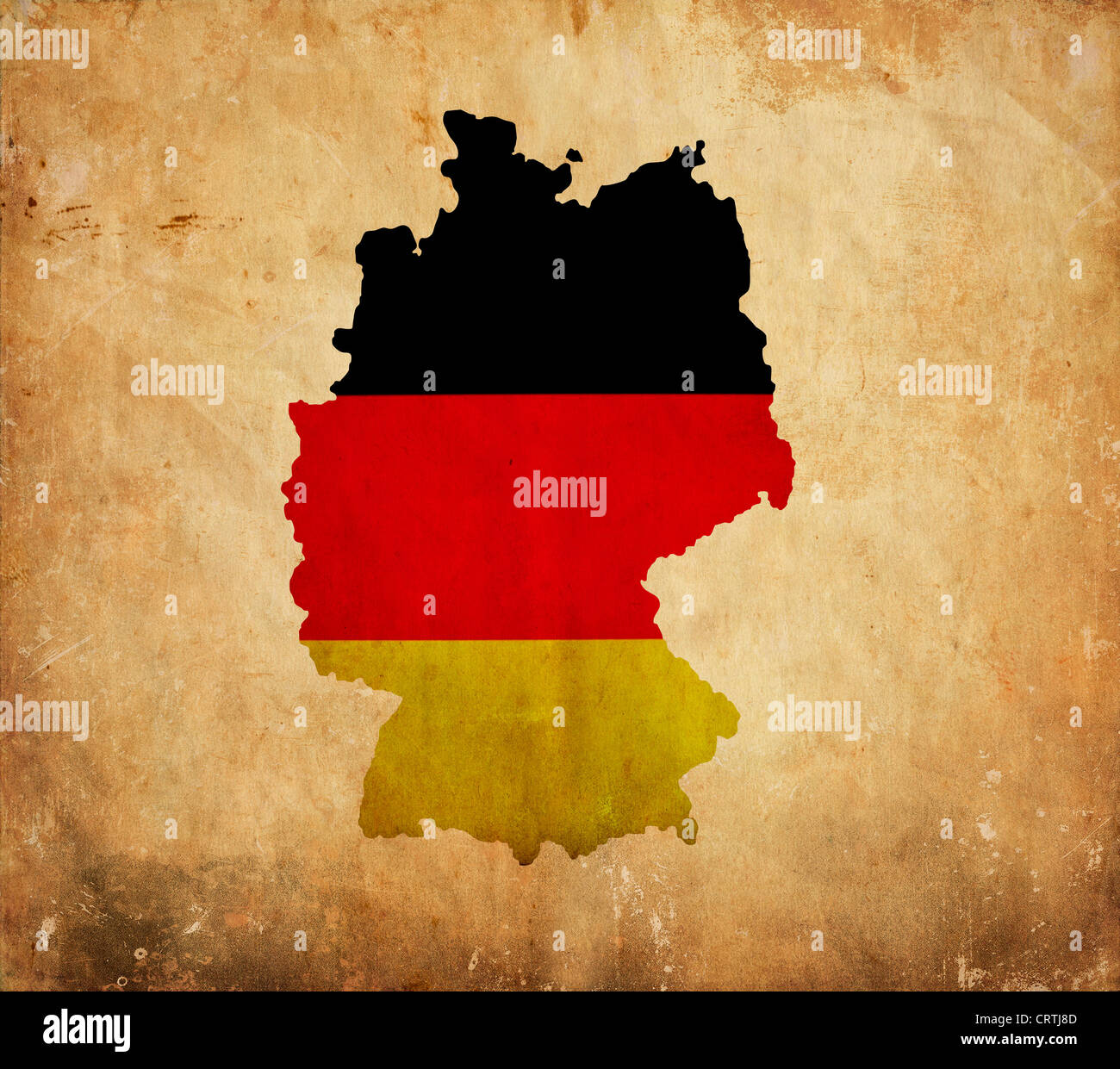 Vintage map of Germany on grunge paper Stock Photo - Alamy