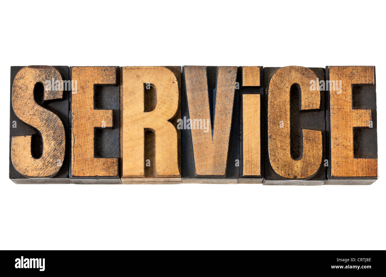 service word - isolated text in vintage letterpress wood type Stock Photo