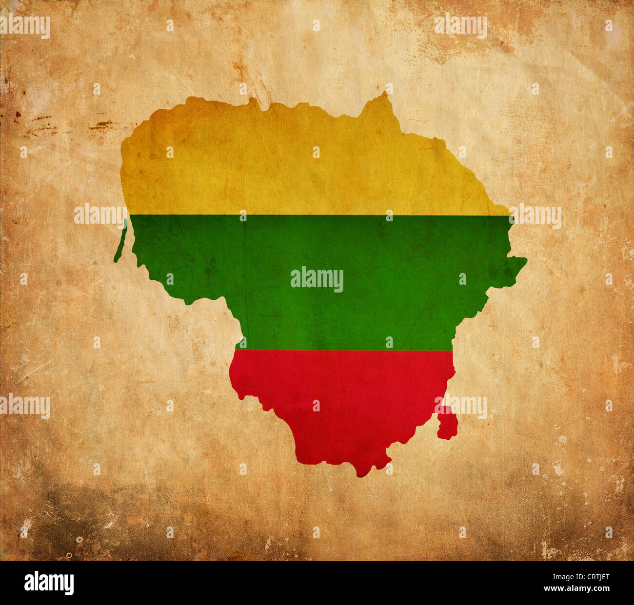 Vintage map of Lithuania on grunge paper Stock Photo - Alamy