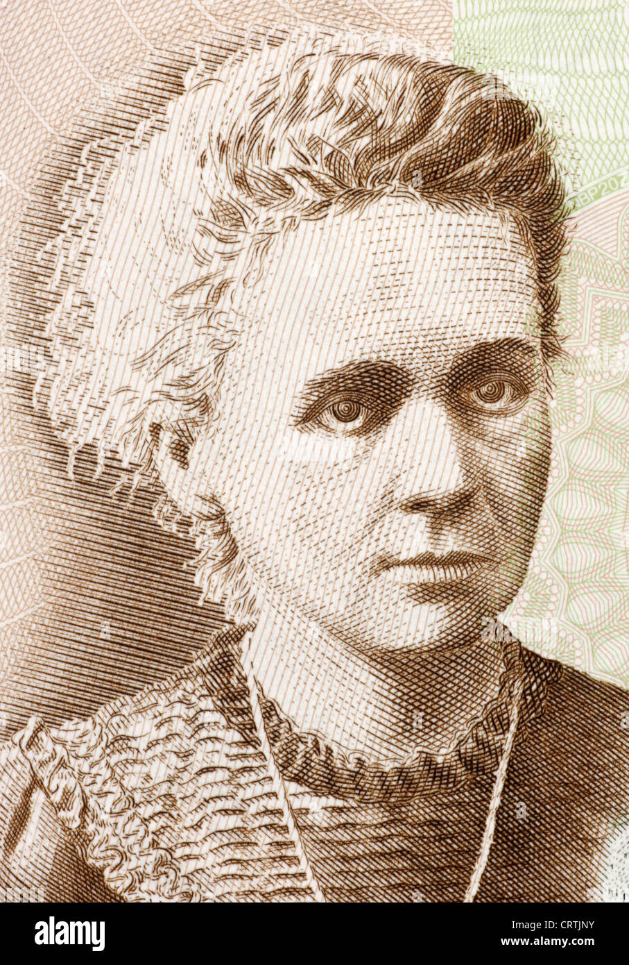 Marie Curie (1867-1934) on 20 Zlotych 2011 Banknote from Poland. Stock Photo
