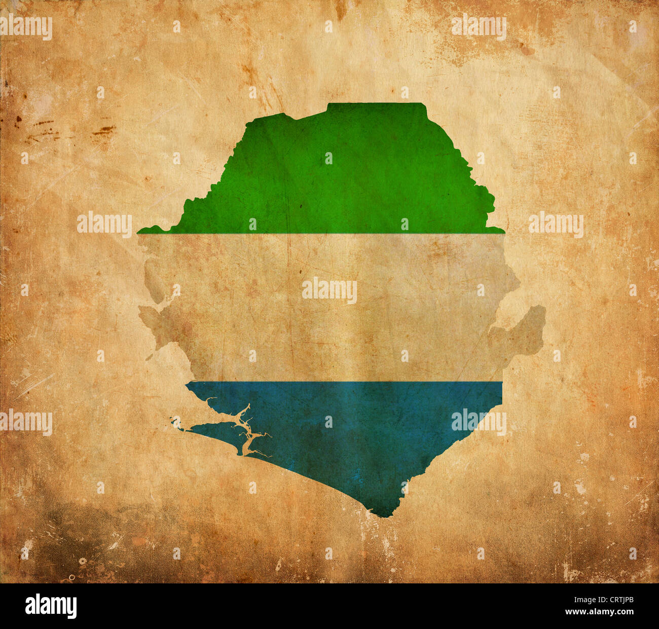 Vintage map of Sierra Leone on grunge paper Stock Photo - Alamy