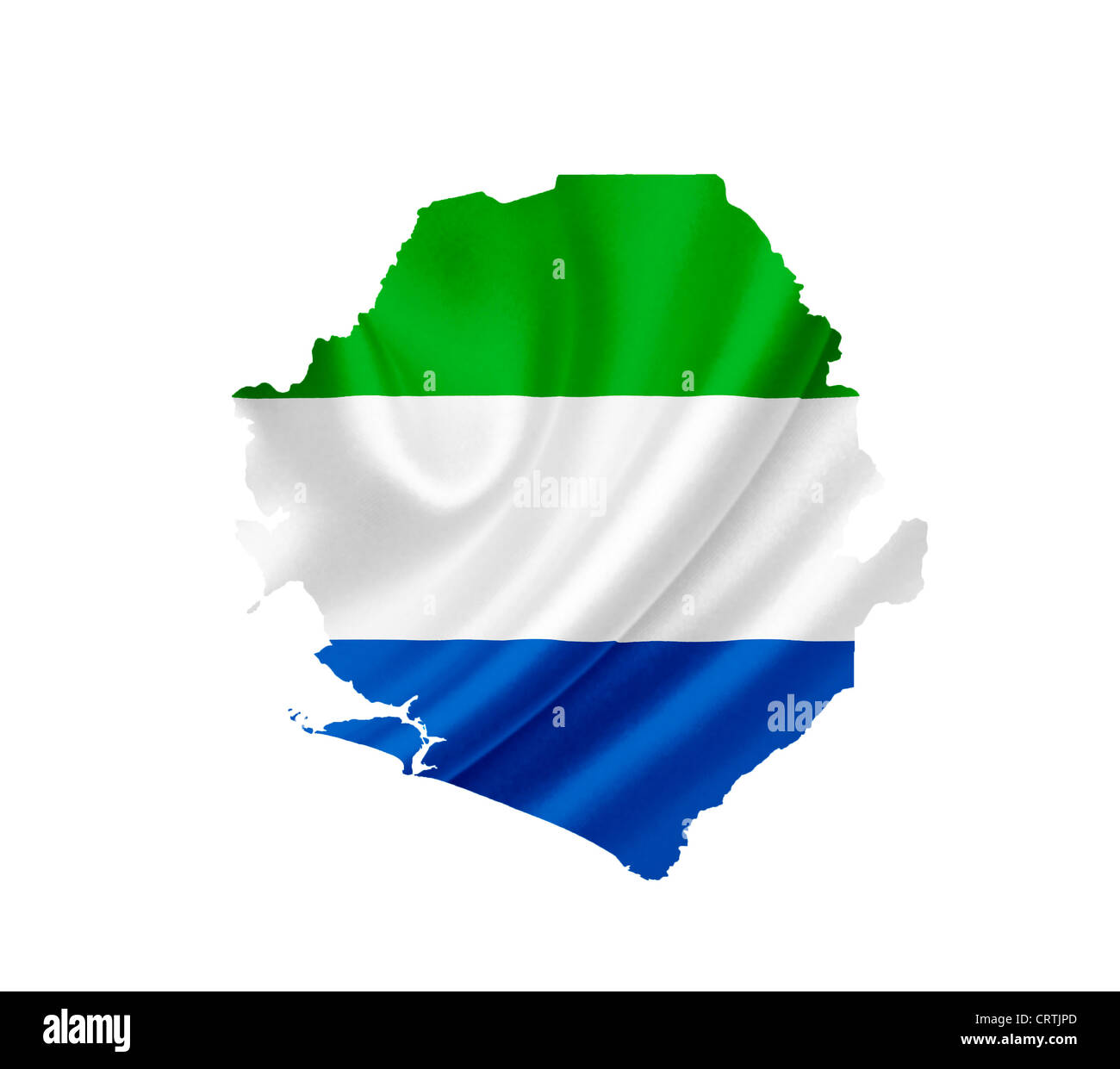 Map of Sierra Leone with waving flag isolated on white Stock Photo - Alamy