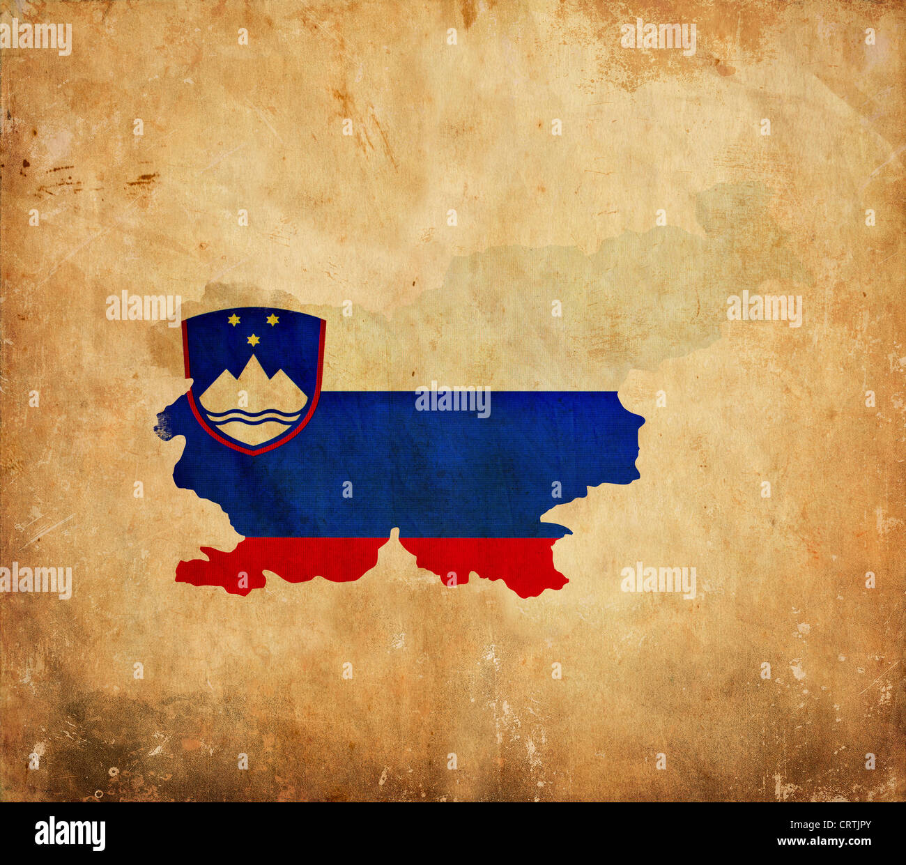 Vintage map of Slovenia on grunge paper Stock Photo - Alamy