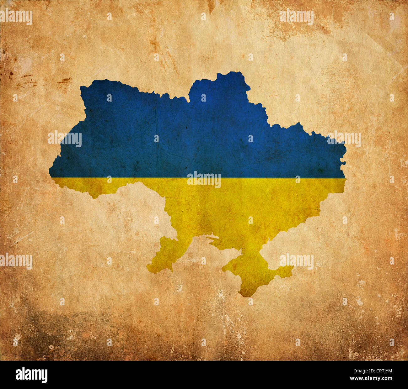 Vintage map of Ukraine on grunge paper Stock Photo
