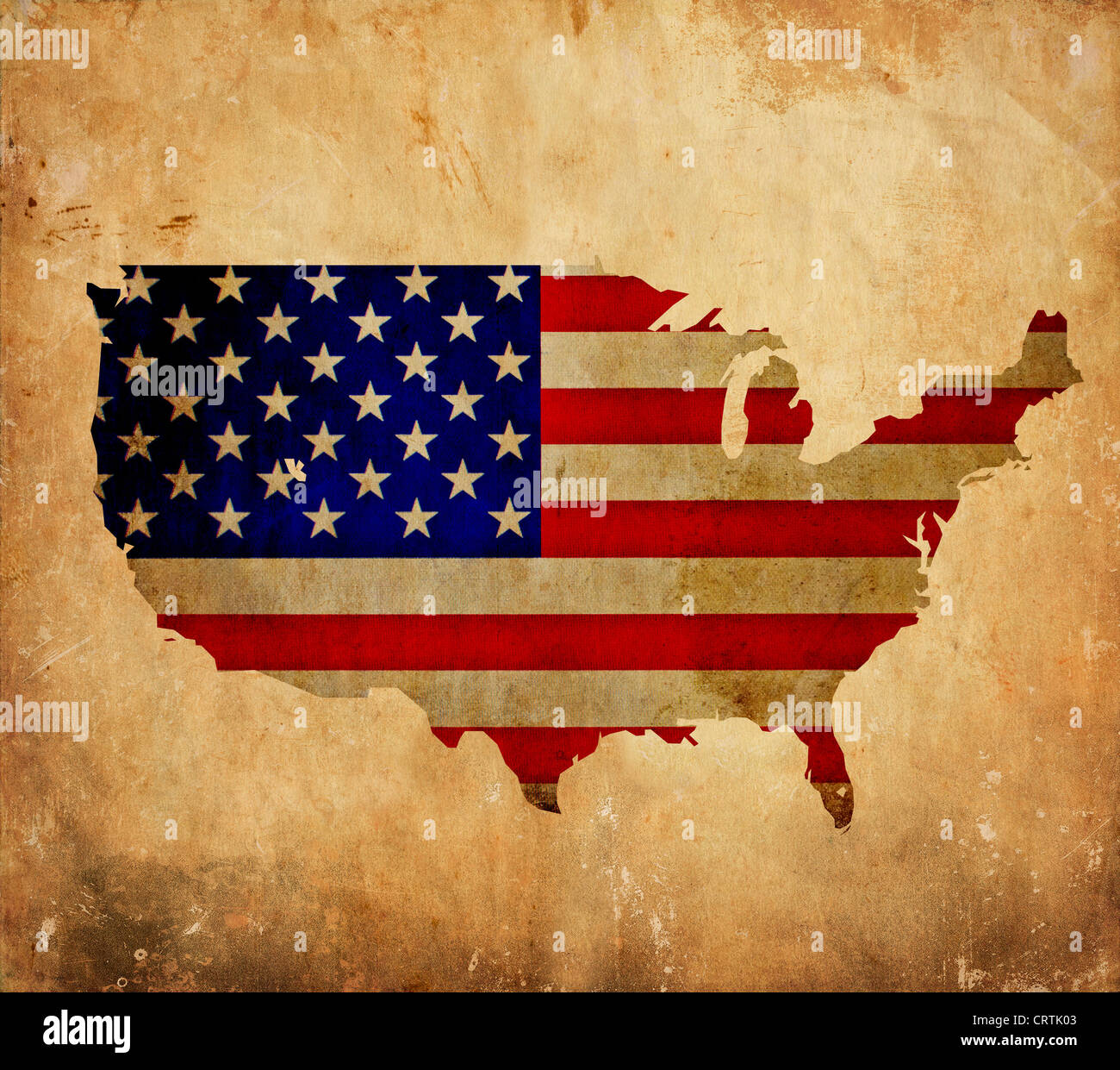 Vintage map of United States of America on grunge paper Stock Photo - Alamy